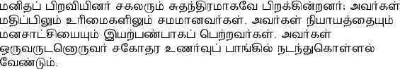 Tamil text sample