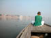 The ghee lamps on the water