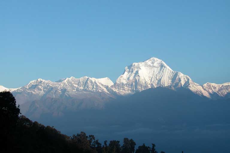 Ghorepani utsikt �ver Dhaulagiri 8167 m�hi