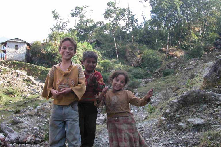 Children along trail