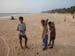 Kasaragod, Kerala: Children at the beach at the Indian Ocean