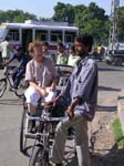 Rajasthan, Jaipur: Sur un cyclo-pousse