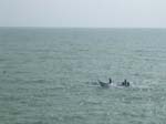 Tamil Nadu, Kanyakumari: Fiskarna st�ende p� sin b�t