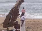 Kerala, Varkala: Ett parasol av en palmgren