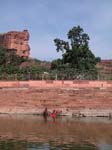 Karnataka, Badami: Des 'ghats' devant le lac