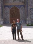 Shahrisabz: Iris and Stephan at the Jehangir Mosque