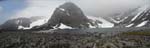 Le lac Tarfala et les 2 glaciers