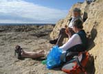 Lunch in wind shelter