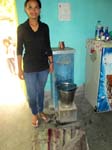 Somali next to the water filter