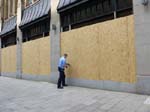 ... shop windows are nailed shut ...