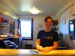 The mountain lodge: Tina at the reception