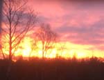 Lever du soleil devant la maison !