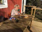 Tillbaka till Saltar�: F�rsta lunchen utomhus !